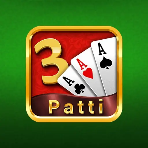 Teen Patti card game with three face-down cards and betting chips on table